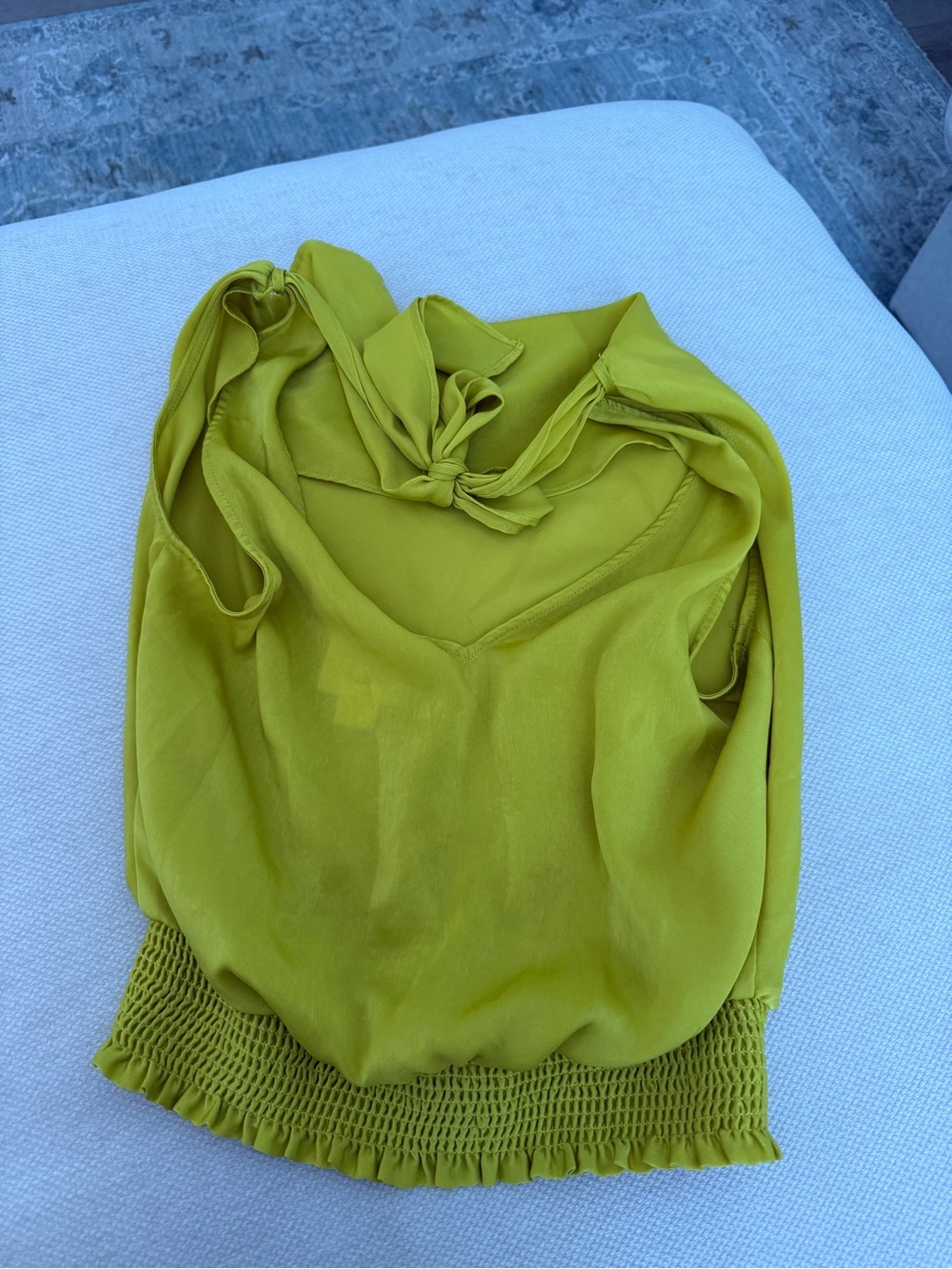 Maeve Chartreuse Halter Cowl-Neck Tank - Picture 2 of 3